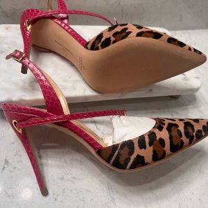 Jennifer Chamandi designer shoes. Size 37. Real calf fur and leather. New in box